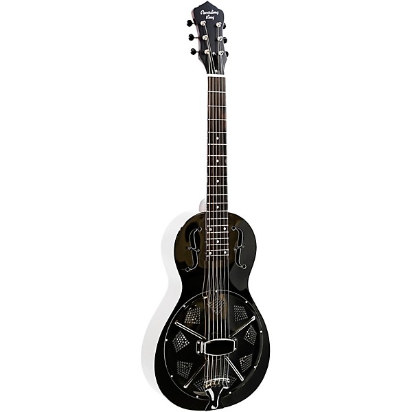 Open Box Recording King RM-993 Metal Body Parlor Resonator Guitar Level 2 Black Nickel 194744324437
