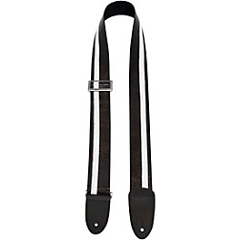 Perri's 2" Leather with Tri Glide Guitar Strap Black/White 39 to 58 in.