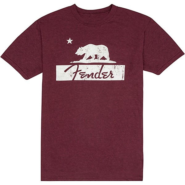Fender Burgundy Bear Unisex T-Shirt X Large Burgundy