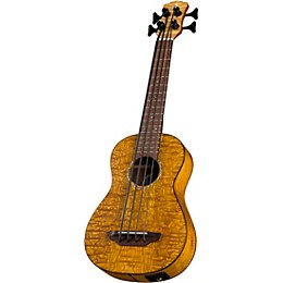 Luna Bari-Bass Quilt Top Acoustic Electric Ukulele Satin Natural