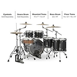 Mapex Saturn Studioease 5-Piece Shell Pack With 22" Bass Drum Satin Black