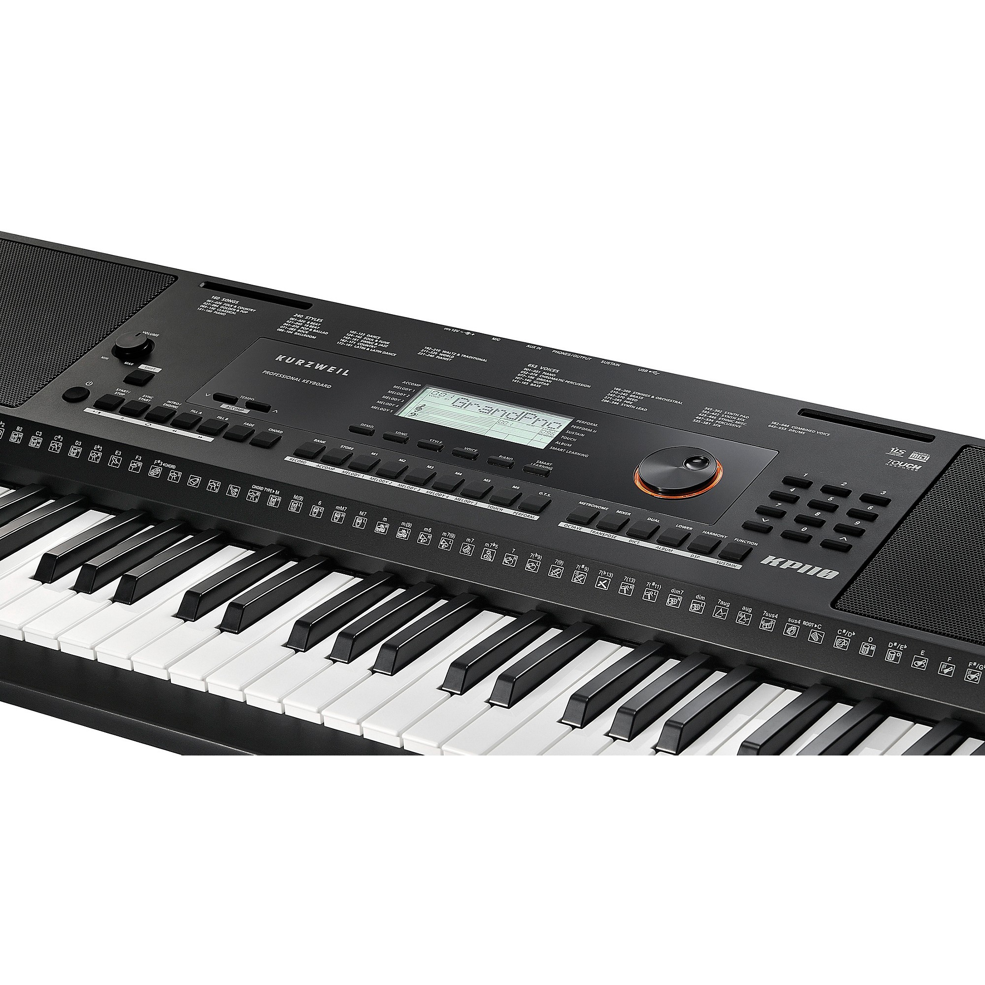 Kurzweil Home KP110 Portable 61-Note Arranger Keyboard Black 61
