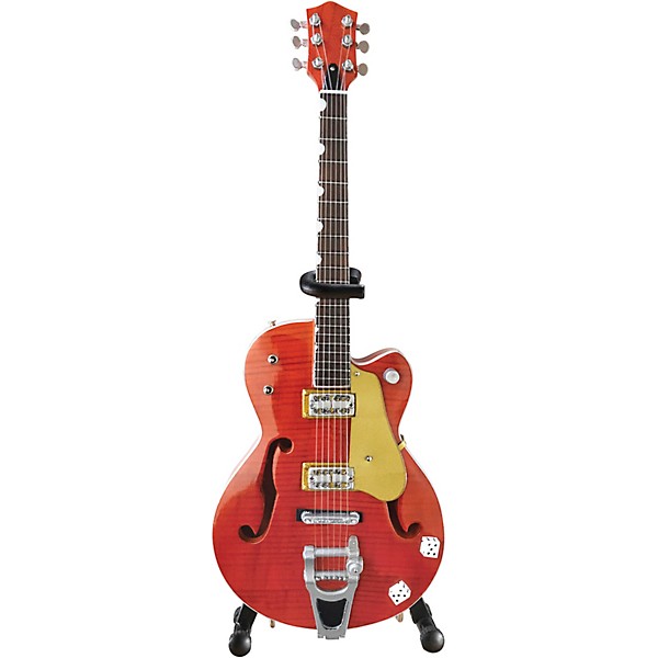 Hal Leonard Brian Setzer Nashville Orange Dice Hollow Body Model Miniature Guitar Replica