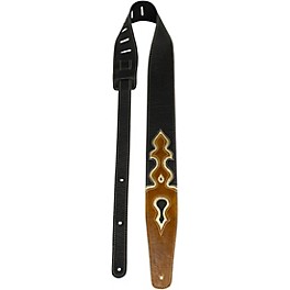 Perri's 2.5" Premium Leather Guitar Strap - Tan/Gold/Black Tan/Gold/Black 41 to 56 in.