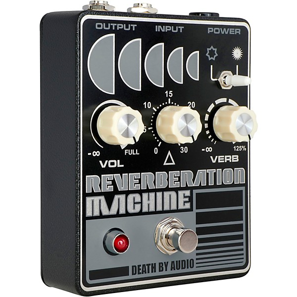 Death By Audio Reverberation Machine Reverb Effects Pedal Silver on Black