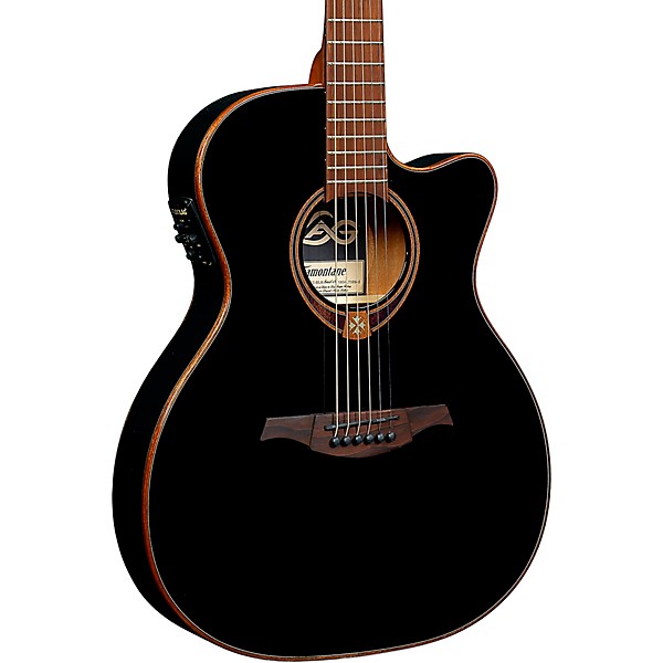 Lag Guitars Tramontane T118ASCE-BLK Auditorium Slim Cutaway Acoustic-Electric Guitar Black