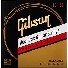 Gibson Phosphor Bronze Acoustic Guitar Strings Light (12-53) Gibson Phosphor Bronze Acoustic Guitar Strings Medium (13-56)