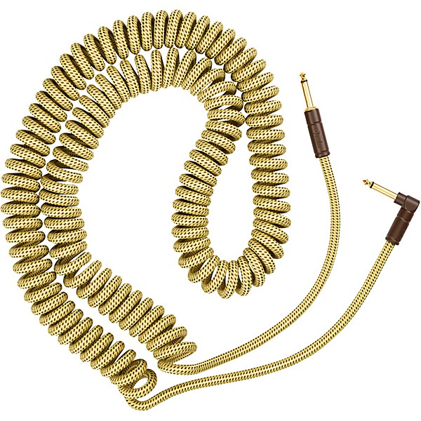 Fender Deluxe Series Straight to Angled Coiled Cable 30 ft. Tweed