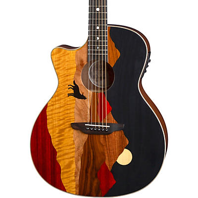 Luna Vista Wolf Tropical Wood Left-Handed Acoustic-Electric Guitar Gloss Natural for sale