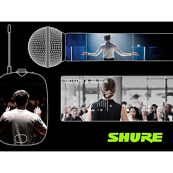 Shure SLXD4D Dual-Channel Digital Wireless Receiver Band H55