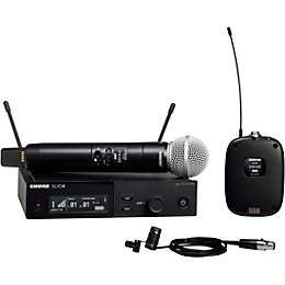 Open Box Shure SLXD124/85 Combo System with SLXD1 Bodypack, SLXD4 Receiver, SM58 and WL185 Lavalier Microphone Level 1 Band J52