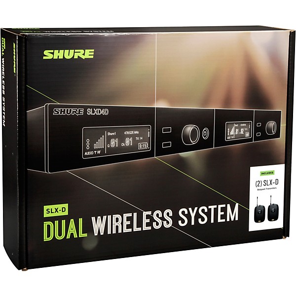 Shure SLXD14D Dual Combo Wireless Microphone System Band H55