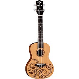 Luna Tattoo Spruce Concert Ukulele Satin Natural