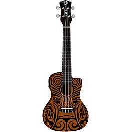 Luna Tribal Concert Acoustic-Electric Ukulele Satin Natural