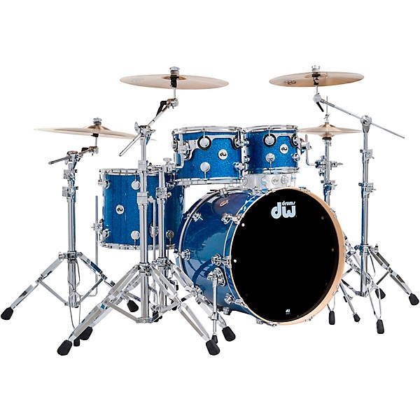 DW Collectors Series 4-Piece SSC Maple Shell Pack With Chrome Hardware Blue Glass