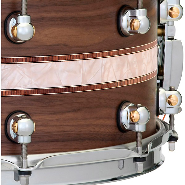 Pearl Music City Custom Solid Shell Snare Walnut with Kingwood Royal Inlay 14 x 6.5 in.
