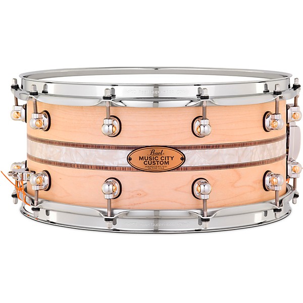 Pearl Music City Custom Solid Shell Snare Maple with Kingwood Royal Inlay 14 x 6.5 in.