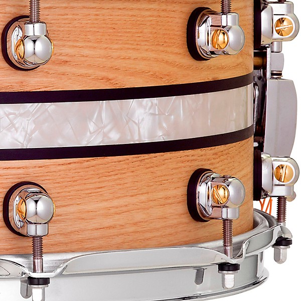 Pearl Music City Custom Solid Shell Snare Ash with DuoBand Ebony Marine Inlay 14 x 6.5 in.