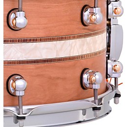 Pearl Music City Custom Solid Shell Snare Cherry with DuoBand Ebony Marine Inlay 14 x 6.5 in.