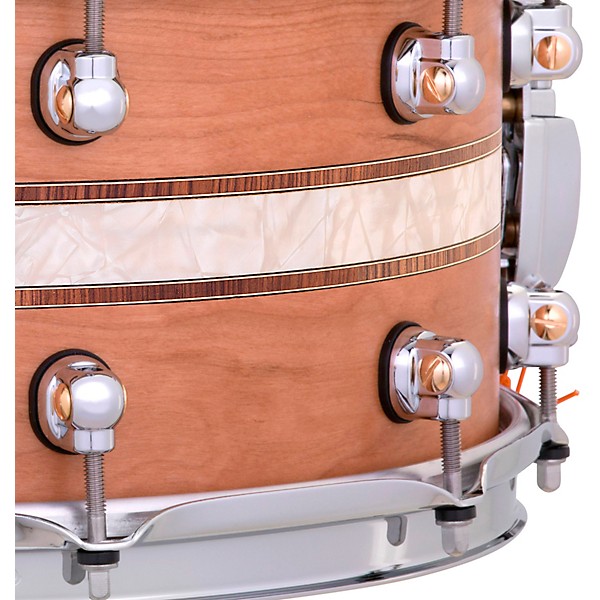 Pearl Music City Custom Solid Shell Snare Cherry with DuoBand Ebony Marine Inlay 14 x 6.5 in.