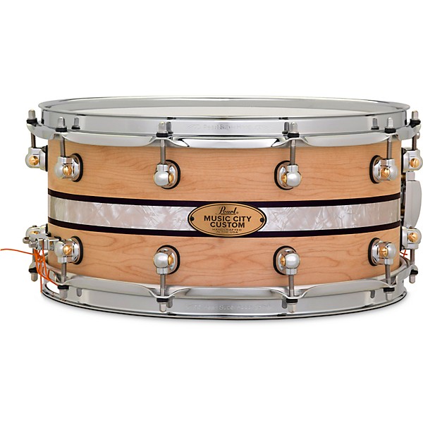 Pearl Music City Custom Solid Shell Snare Maple with DuoBand Ebony Marine Inlay 14 x 6.5 in.