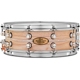 Pearl Music City Custom Solid Shell Snare Ash with Nicotine Marine Inlay 14 x 5 in.