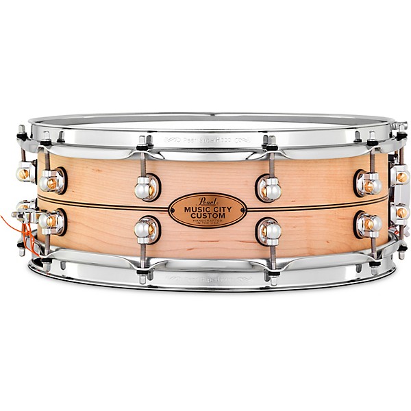 Pearl Music City Custom Solid Shell Snare Maple with Boxwood-Rose Inlay 14 x 5 in.