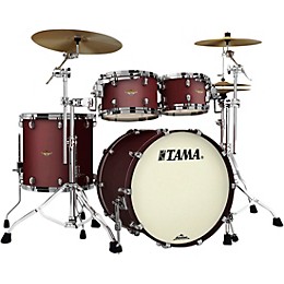 TAMA Starclassic Maple 4-Piece Shell Pack With Black Nickel Hardware and 22" Bass Drum Flat Burgundy Metallic