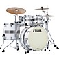TAMA Starclassic Maple 4-Piece Shell Pack With Chrome Hardware and 22" Bass Drum Silver Snow Racing Stripe thumbnail