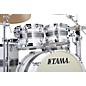 TAMA Starclassic Maple 4-Piece Shell Pack With Chrome Hardware and 22" Bass Drum Silver Snow Racing Stripe