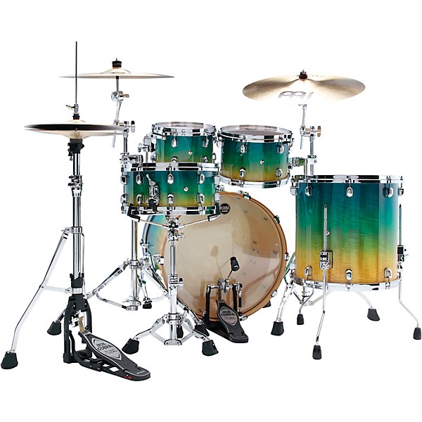 TAMA Starclassic Maple 4-Piece Shell Pack With 22" Bass Drum and Chrome Shell Hardware Marine Shoreline Movingui Fade