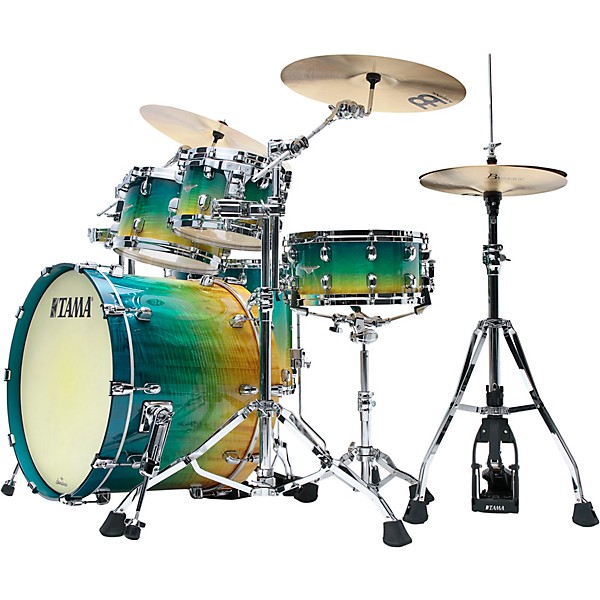 TAMA Starclassic Maple 4-Piece Shell Pack With 22" Bass Drum and Chrome Shell Hardware Marine Shoreline Movingui Fade