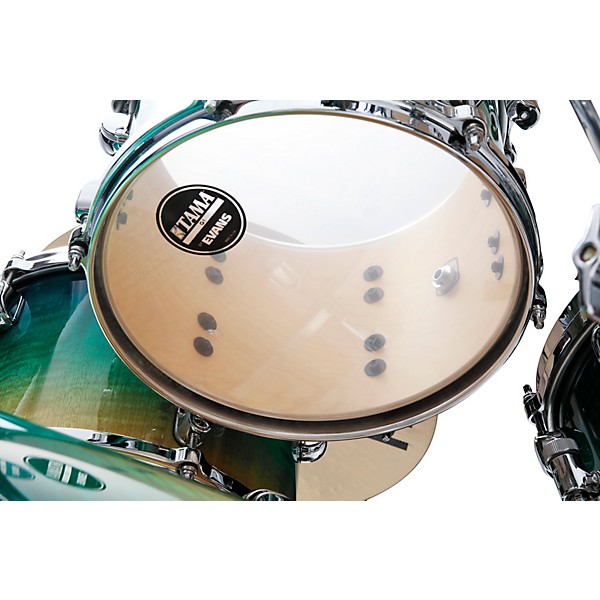 TAMA Starclassic Maple 4-Piece Shell Pack With 22" Bass Drum and Chrome Shell Hardware Marine Shoreline Movingui Fade