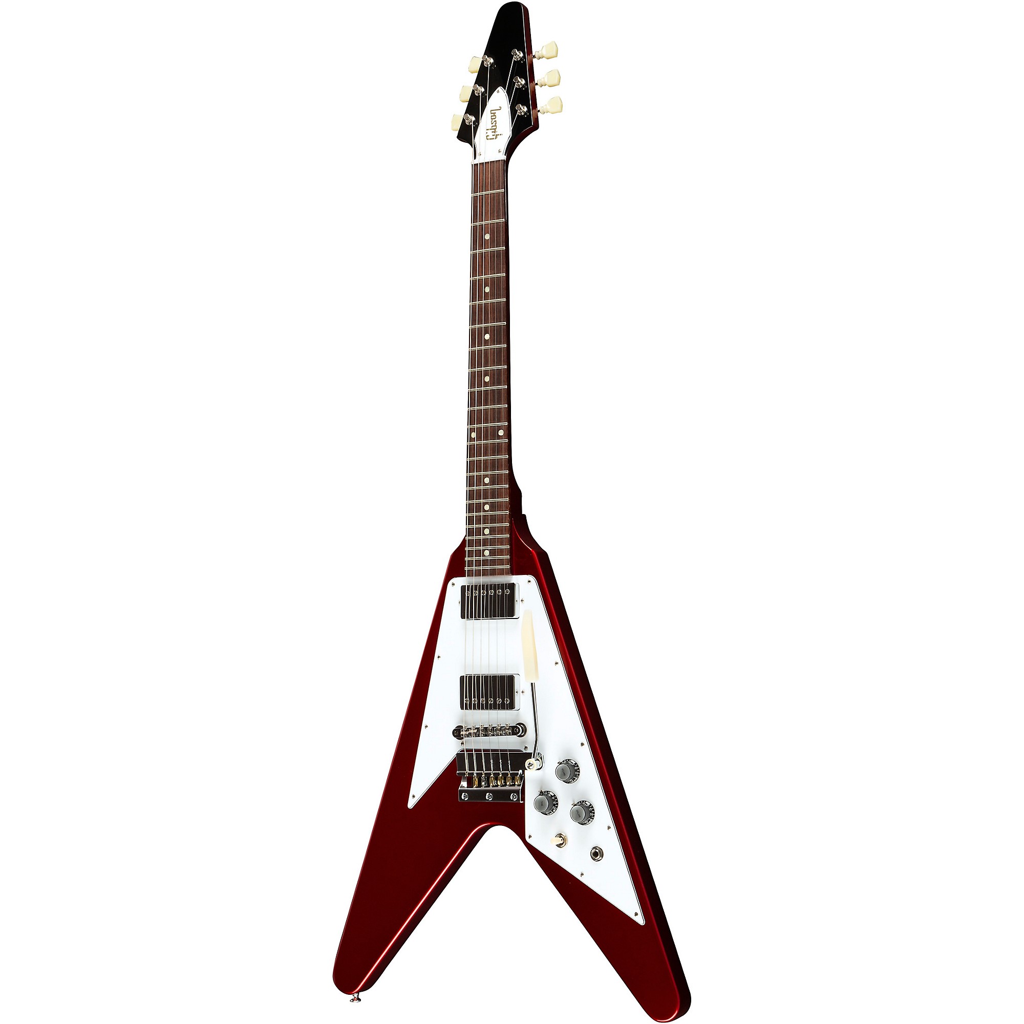 Platinum Gibson Custom 1967 Mahogany Flying V Reissue With Maestro