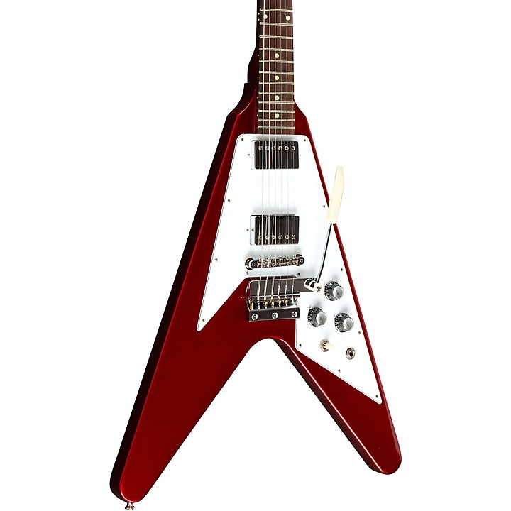 Platinum Gibson Custom 1967 Mahogany Flying V Reissue With Maestro