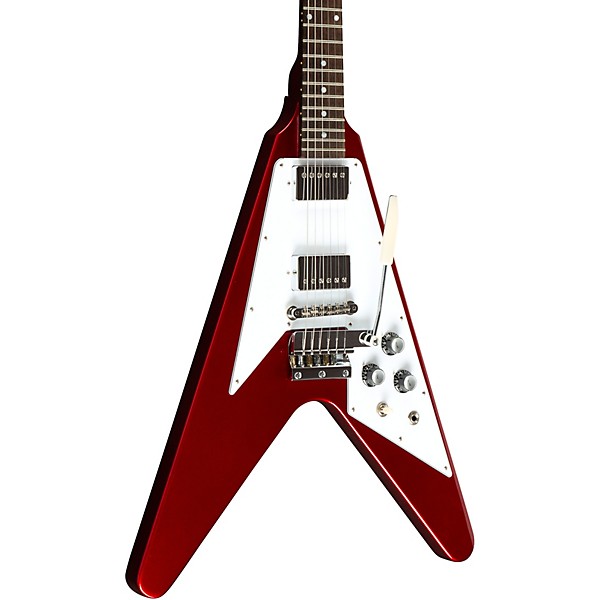 Gibson Custom 1967 Mahogany Flying V Reissue With Maestro Vibrola Electric Guitar Sparkling Burgundy