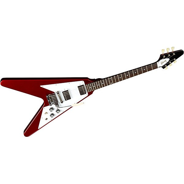 Gibson Custom 1967 Mahogany Flying V Reissue With Maestro Vibrola Electric Guitar Sparkling Burgundy