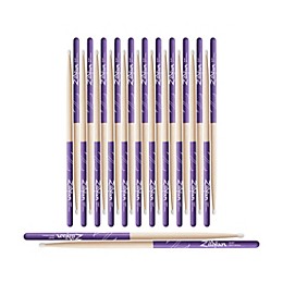 Zildjian Purple DIP Drum Sticks 12-Pack 7A Nylon