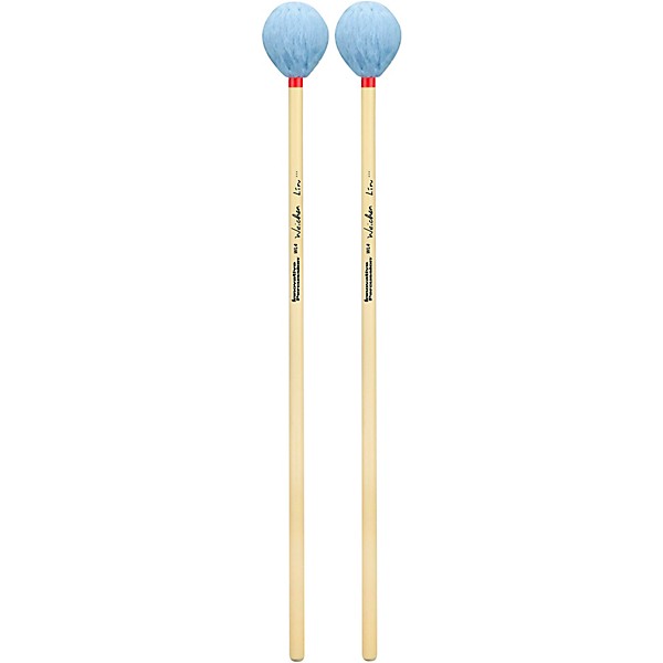 Innovative Percussion Weichen Lin Series Rattan Handle Marimba Mallets Medium Sky Blue Yarn