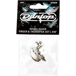 Dunlop DUNLOP 33P .018 FINGER/THUMB PICK SILV (5)