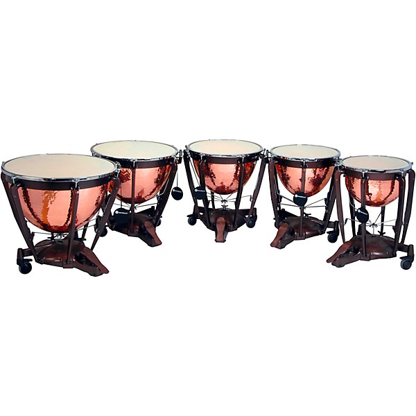 Bergerault Grand Professional Series Timpani Set with Hand Hammered Parabolic Copper Bowls 20, 23, 26, 29, 32 in.