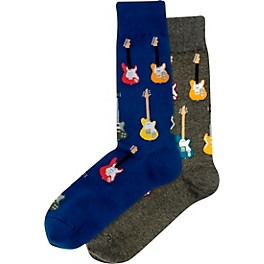 Hot Sox Guitars Crew Socks, 2 Pairs