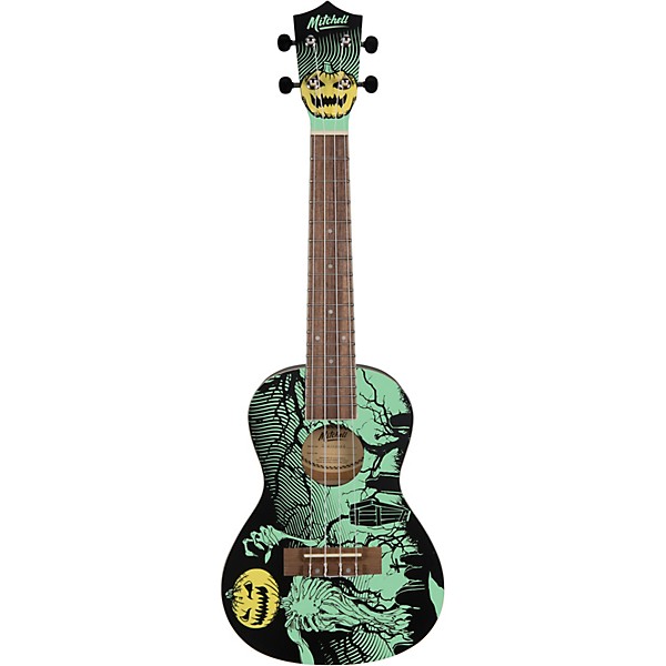 Clearance Mitchell Graveyard Glow-In-The-Dark Concert Ukulele