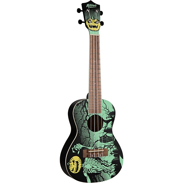 Clearance Mitchell Graveyard Glow-In-The-Dark Concert Ukulele