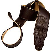 Franklin Strap 2.5" Original Natural Glove Leather Guitar Strap Chocolate With Gold Stitching for sale