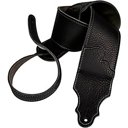 Franklin Strap 3" Original Black Leather... Franklin Strap 3" Original Black Leather Guitar Strap Black with Silver Stitching