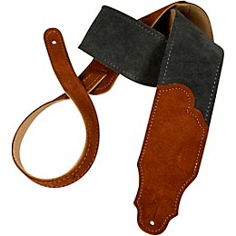 Franklin Strap Sedona Suede Guitar Strap Gray with Rust Endtabs
