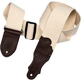 Franklin Strap Cotton Guitar Strap with Glove Leather End Tabs Natural with Chocolate Endtabs