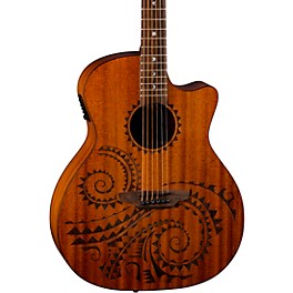 Luna Gypsy Tattoo Mahogany Acoustic-Electric Grand Concert Guitar Satin Natural