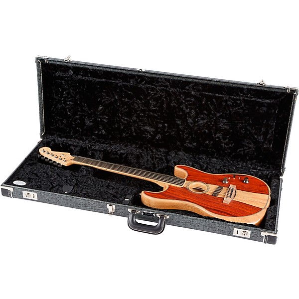Open Box Fender Acoustasonic Stratocaster Exotic Wood Acoustic-Electric Guitar Level 2 Natural, Cocobolo 197881059125
